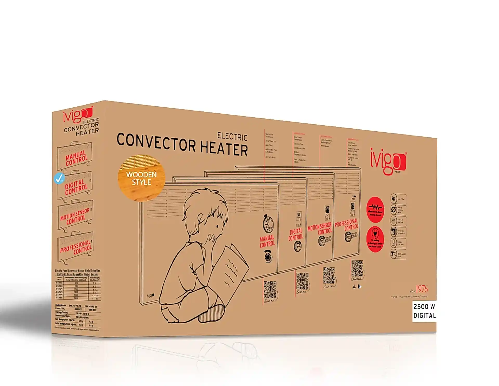 İVİGO EPK 2500 Watt Dijital Konvektör Isıtıcı Siyah