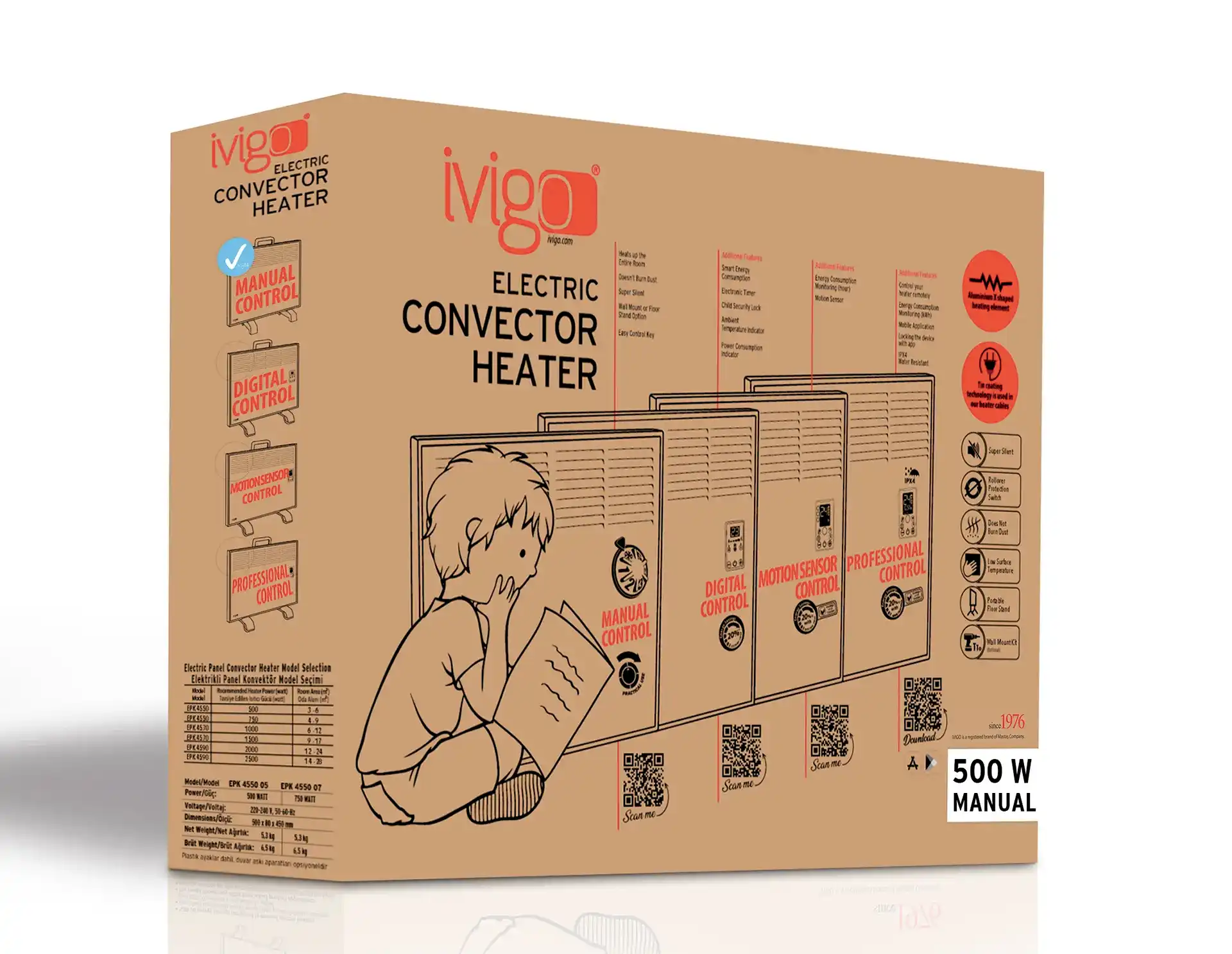 İVİGO EPK 750 Watt Manuel Konvektör Isıtıcı