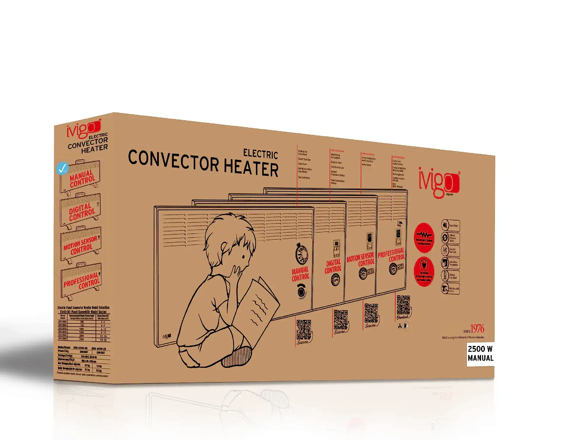 İVİGO EPK 1500 Watt Manuel Konvektör Isıtıcı